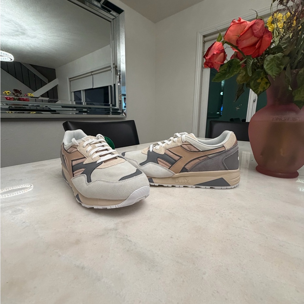 Diadora Cream and Gray Athletic Shoes brand New